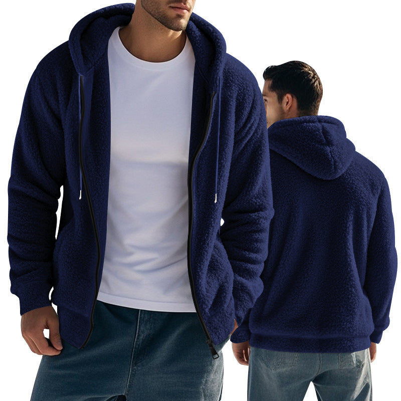 Herren Fleece Hoodie mit Kängurutasche und praktischem Reißverschluss Krohn-e