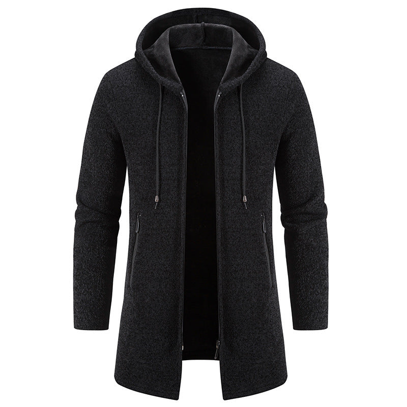 Herren praktische und stilvolle Fleecejacke mit Kapuze und Reißverschlusstaschen Krohn-e
