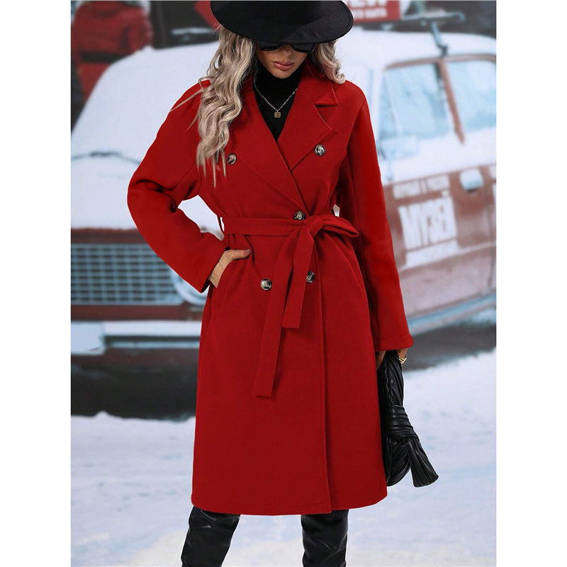 Damen Doppelreiher Wollmantel Krohn-e