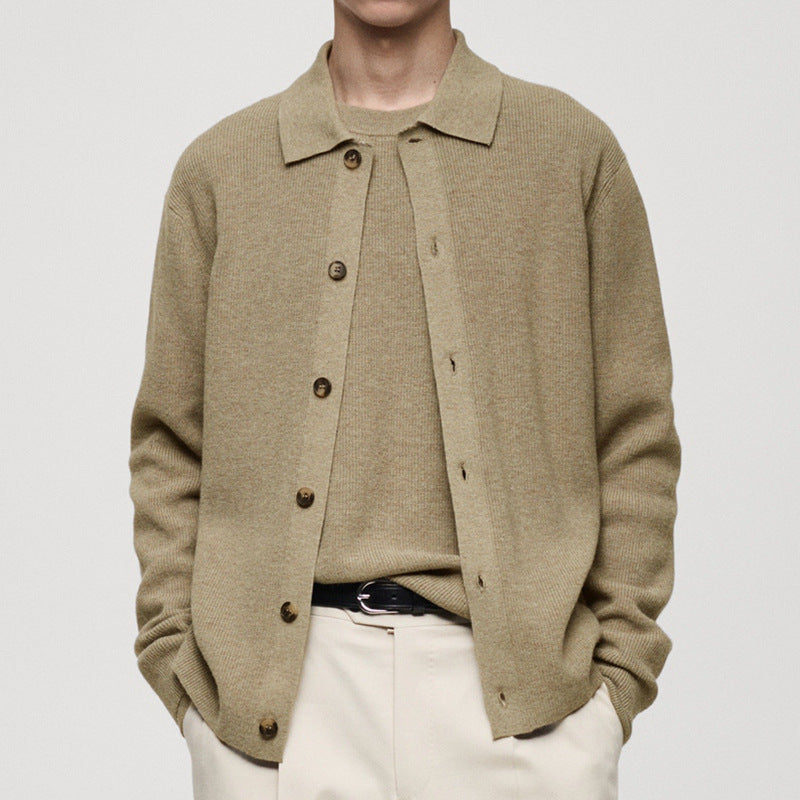 Herren Strickjacke mit modernem Kragen und hochwertigen Knöpfen Krohn-e