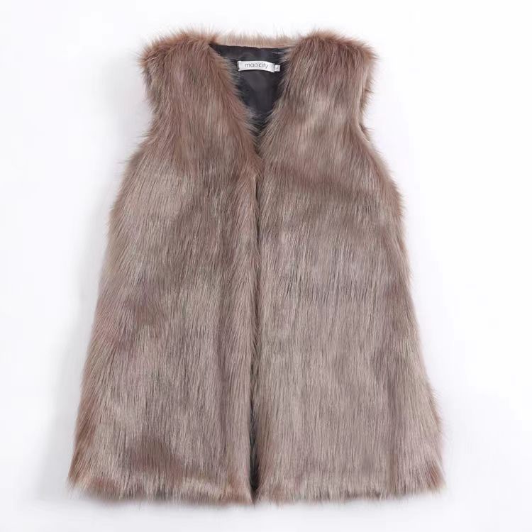 Damen Elegante Kunstpelzweste mit modischem Schnitt Krohn-e