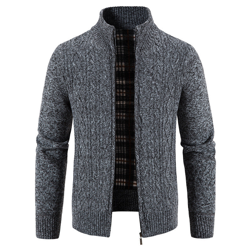 Herren Strickjacke mit hochschließendem Kragen und strukturiertem Design Krohn-e