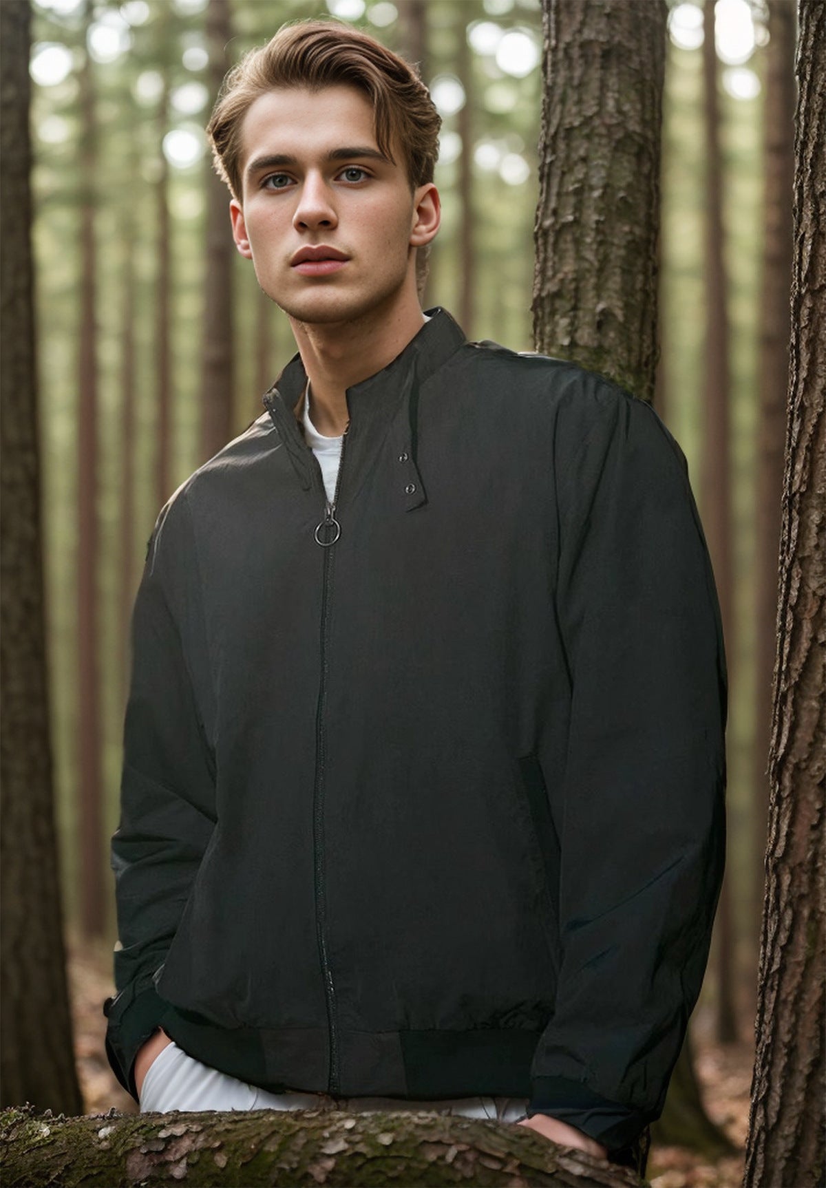 Herren leichte und funktionale Übergangsjacke mit hochschließendem Kragen Krohn-e