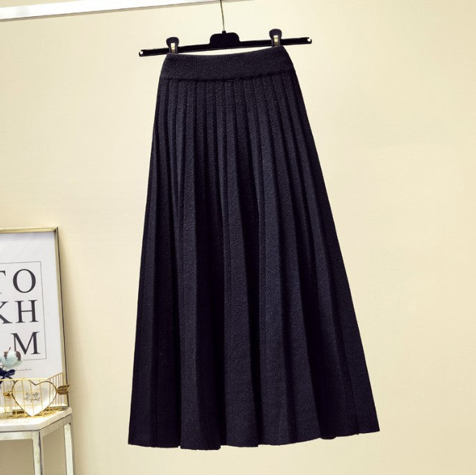 Damen Plissierter Maxi-Rock aus hochwertigem Strickstoff Krohn-e