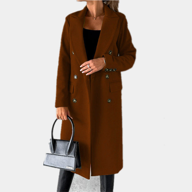Damen Eleganter und zeitloser Trenchcoat mit doppelter Knopfleiste und praktischen Taschen Krohn-e