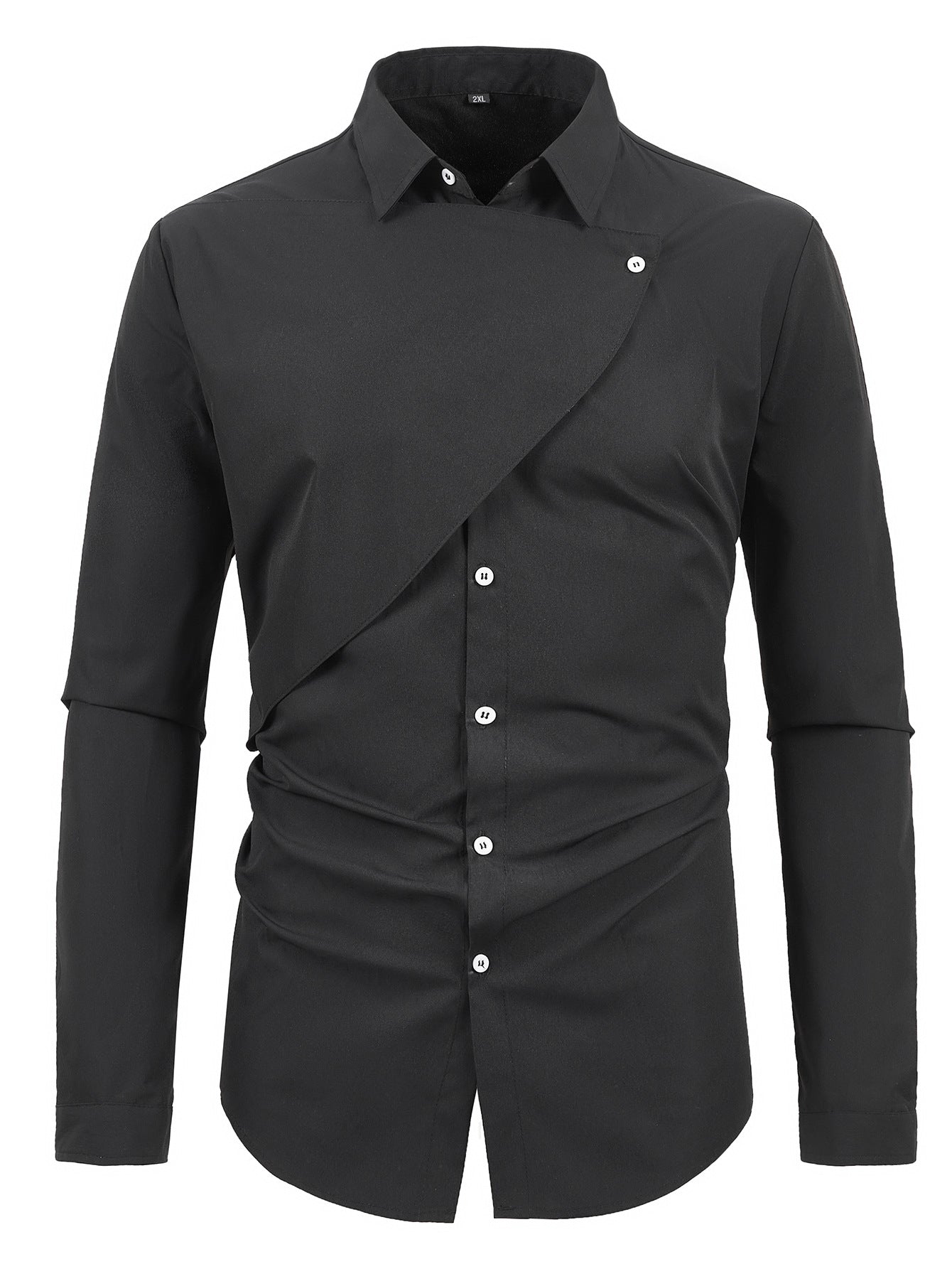 Herren Kreatives Langarmhemd mit asymmetrischem Design Krohn-e