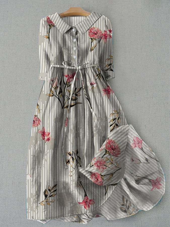 Stilvolles bedrucktes Midi-Hemdkleid von Fudus