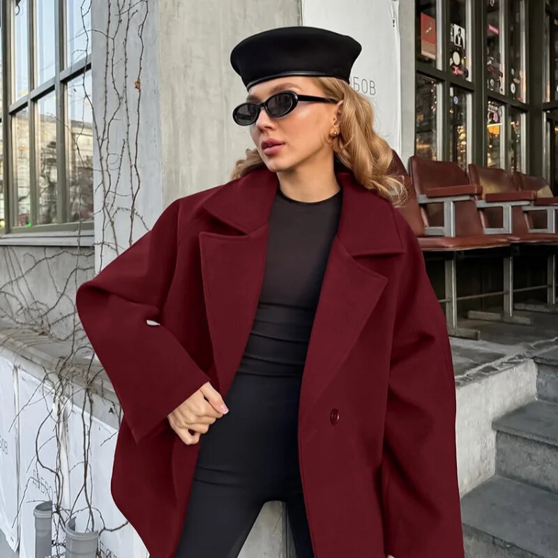 Damen Modische Wickeljacke aus hochwertigem Material mit taillierbarem Gürtel Krohn-e
