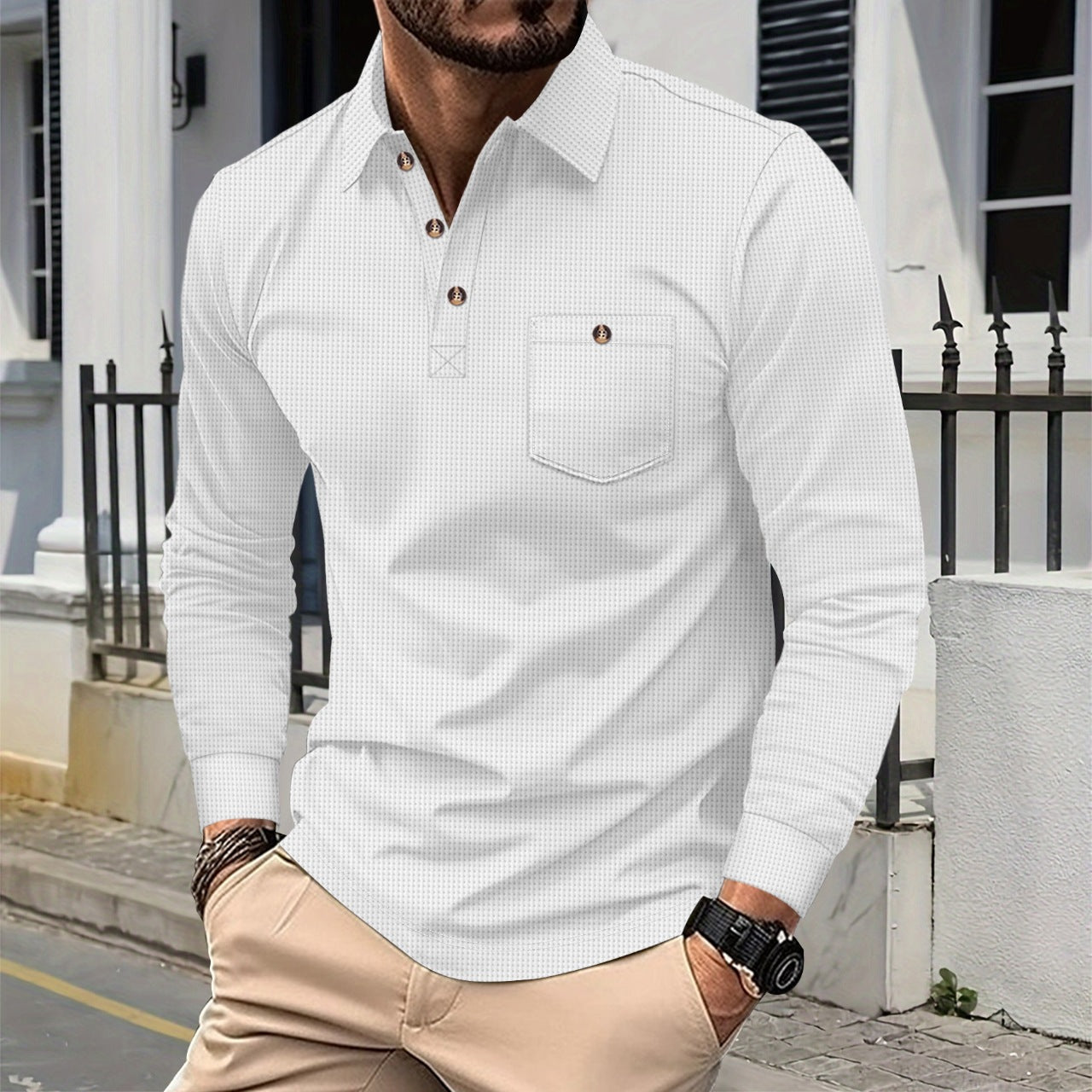 Herren Langarm Polohemd Krohn-e