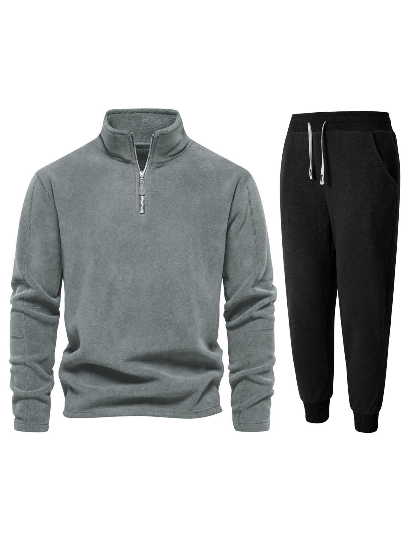 Herren Fleece-Oberteil mit kurzer Reißverschluss und bequemen Jogginghosen Krohn-e