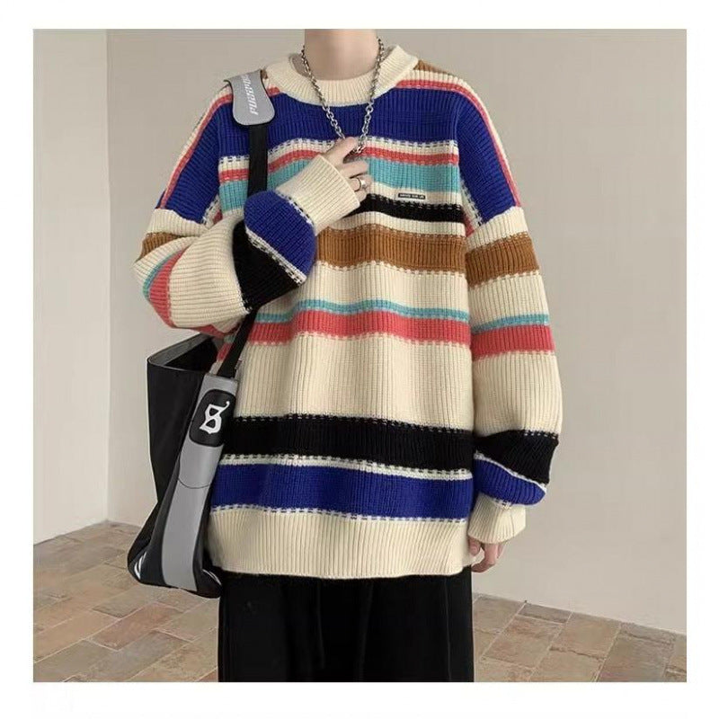 Damen Oversized Casual Strickpullover mit gestreiftem Design Krohn-e