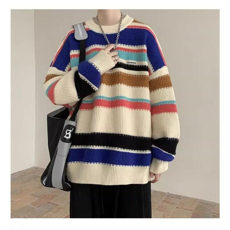 Damen Oversized Casual Strickpullover mit gestreiftem Design Krohn-e