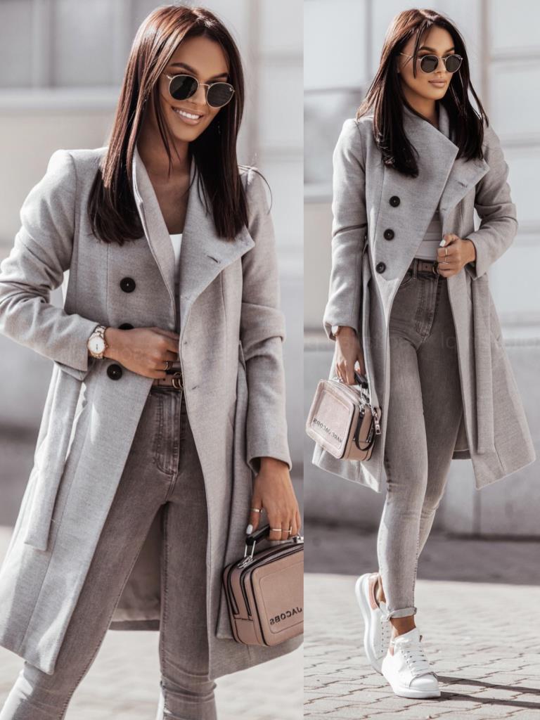 Damen Eleganter Woll-Trenchcoat Krohn-e