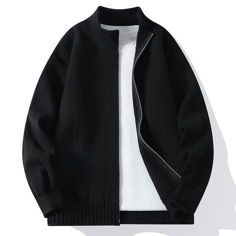 Herren Modische Strickjacke mit hochgeschlossenem Kragen und Reißverschluss Krohn-e