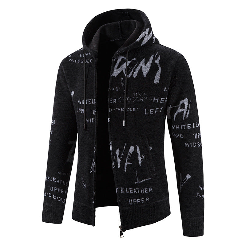 Herren modische Kapuzenjacke mit kreativem Print Krohn-e
