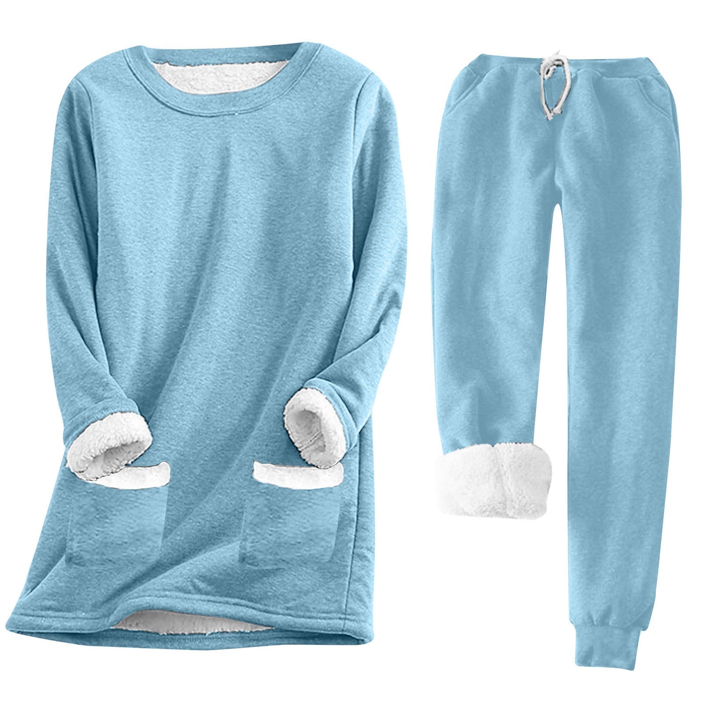 Damen Kuschelige Loungeanzug mit Fleece-Innenfutter und praktischen Taschen Krohn-e
