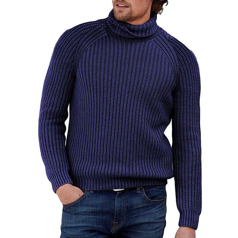 Herren Grobstrick Pullover mit hohem Kragen Krohn-e