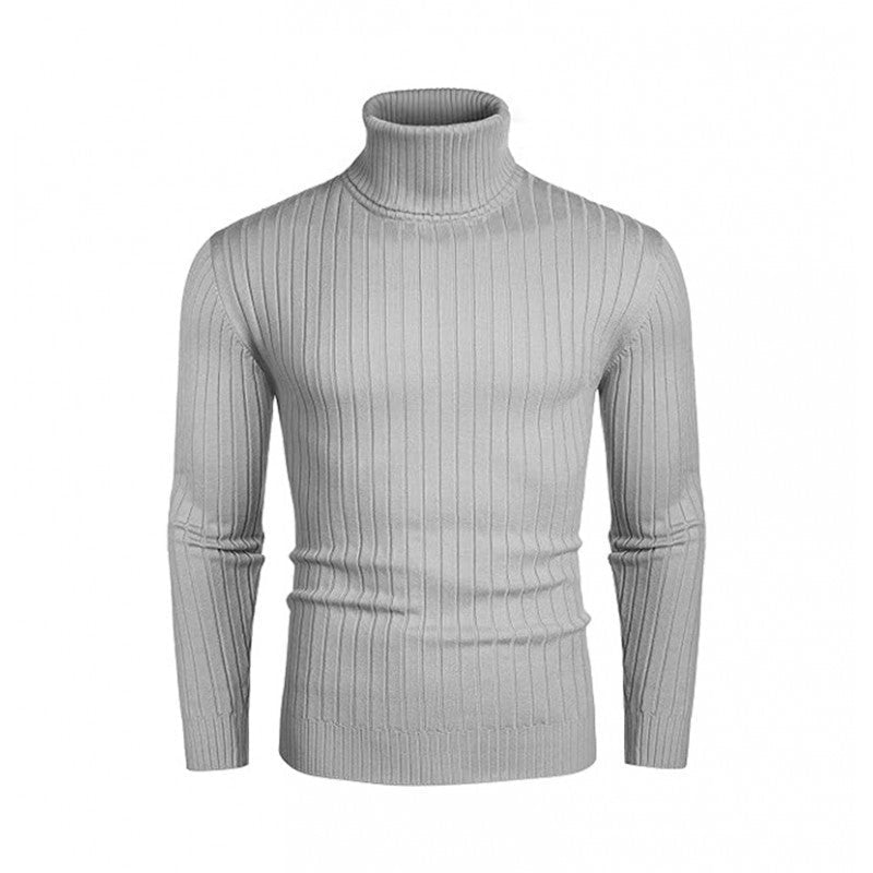 Herren eleganter Rollkragenpullover aus feinem Rippenstrick Krohn-e