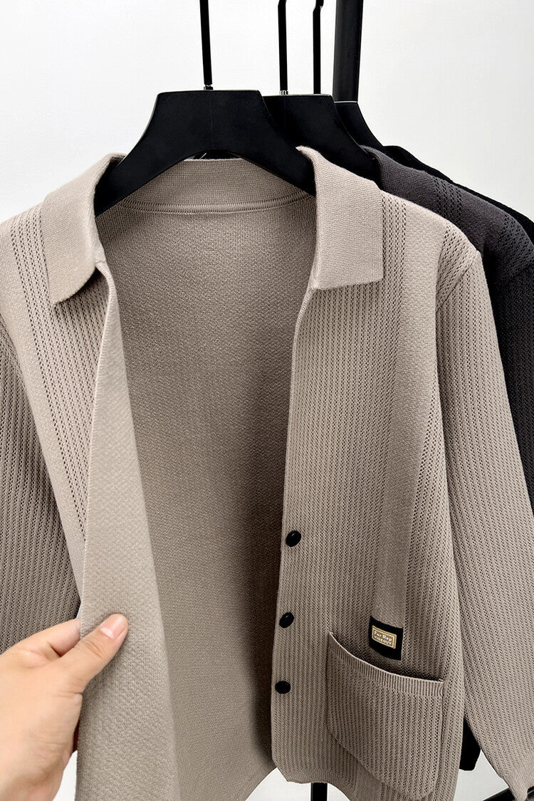Herren Strickjacke mit hohem Kragen Krohn-e
