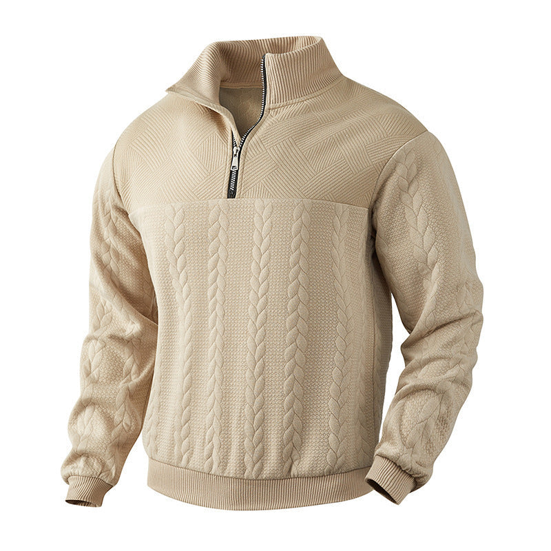 Herren Strickpullover mit modernem Stehkragen und praktischem Reißverschluss Krohn-e