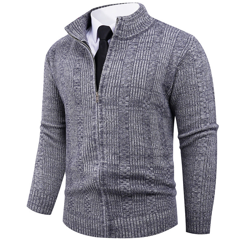 Herren Strickpullover mit Stehkragen und durchgehendem Reißverschluss Krohn-e
