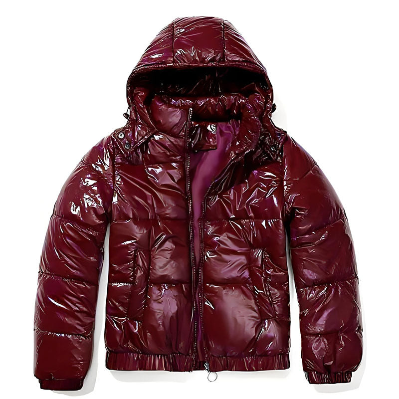 Damen Hochglänzende Steppjacke mit abnehmbarer Kapuze Krohn-e