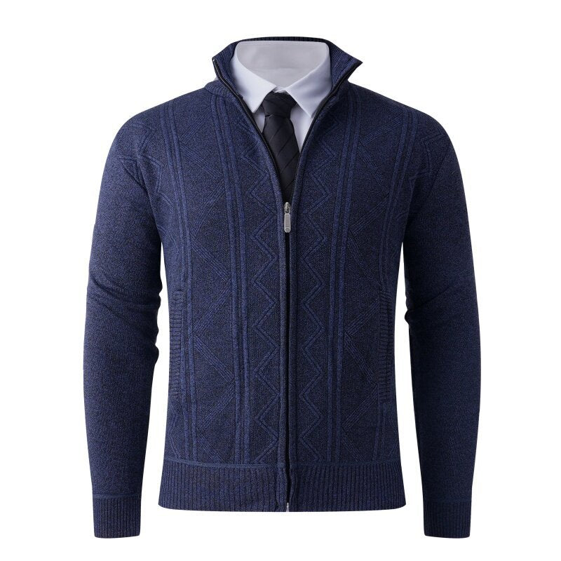 Herren Strickjacke mit modernem Zipper und eleganten Mustern Krohn-e
