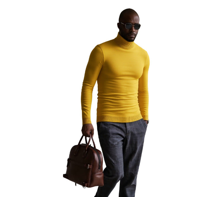 Herren rollkragen pullover mit feiner Struktur Krohn-e