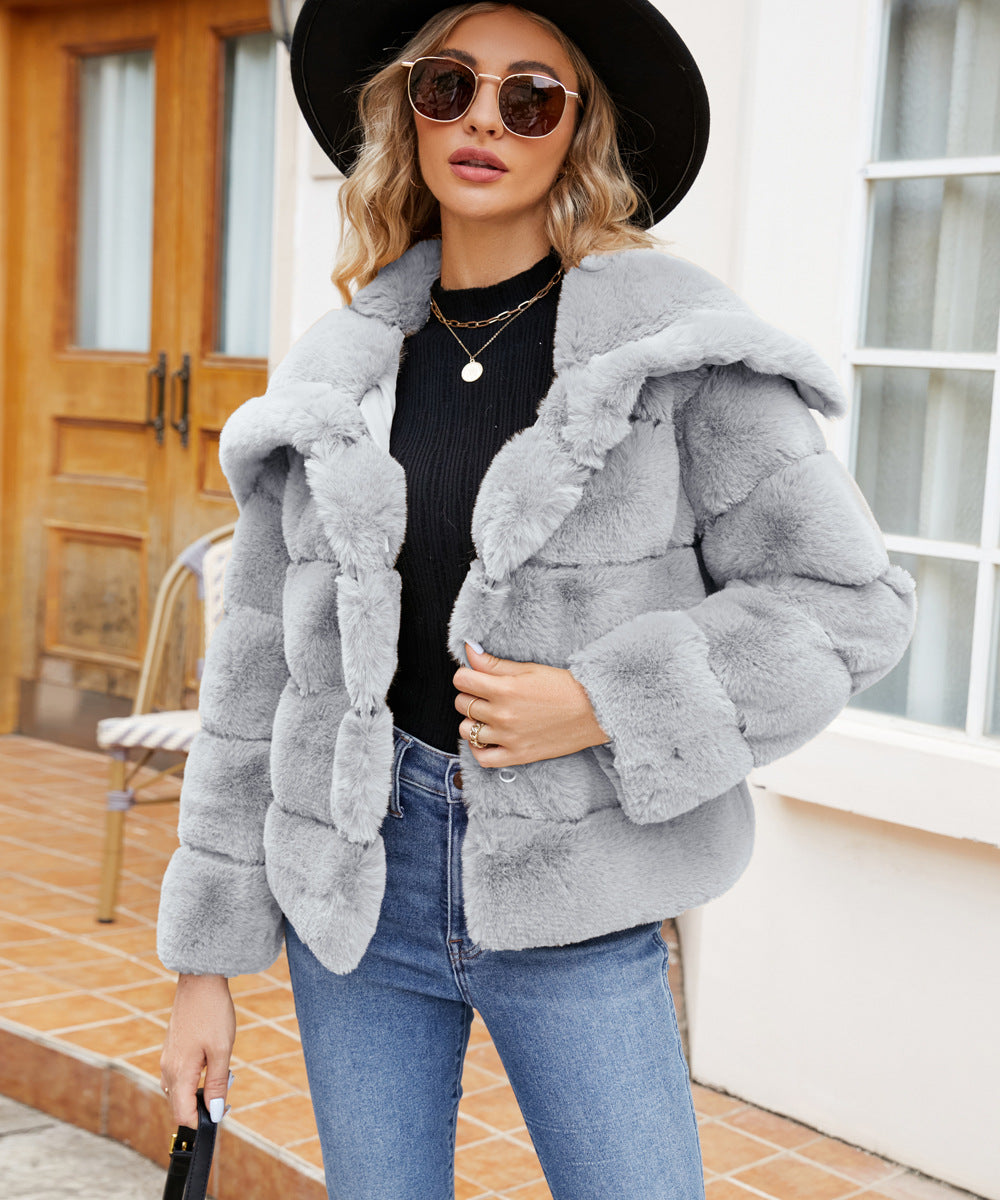 Damen Fleece-Puffjacke mit Kapuze Krohn-e