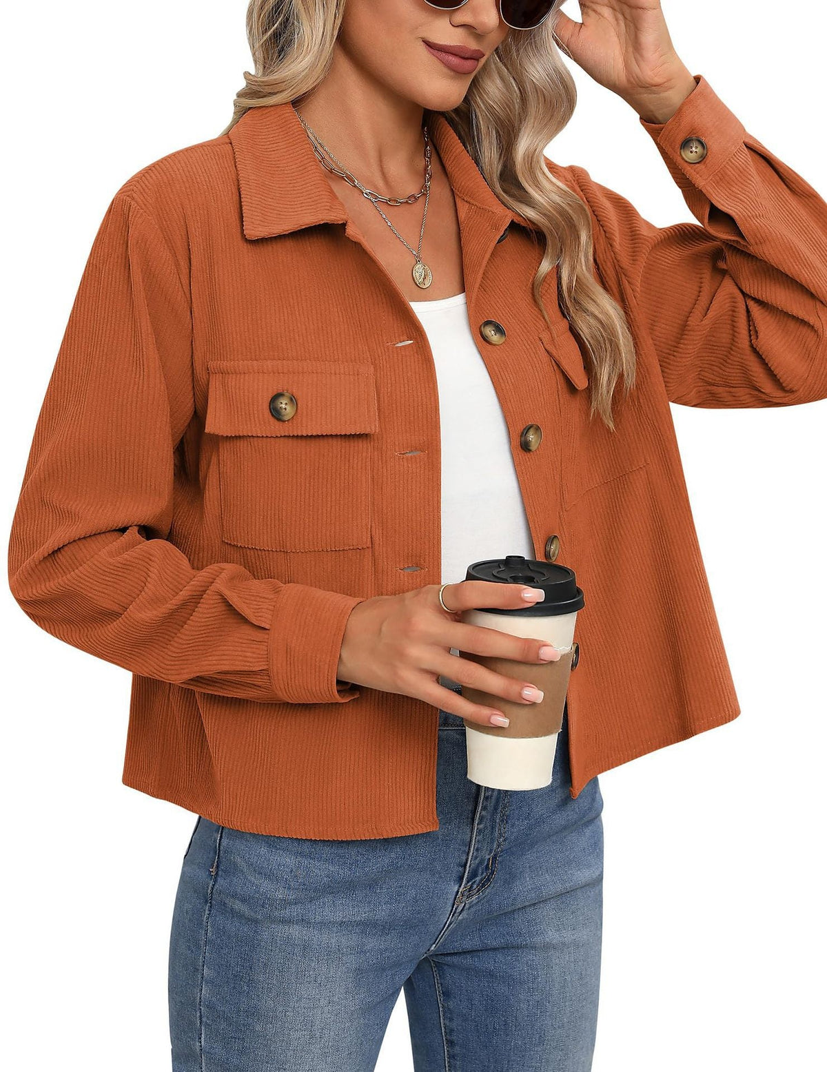 Damen Cordjacke mit zwei Brusttaschen Krohn-e