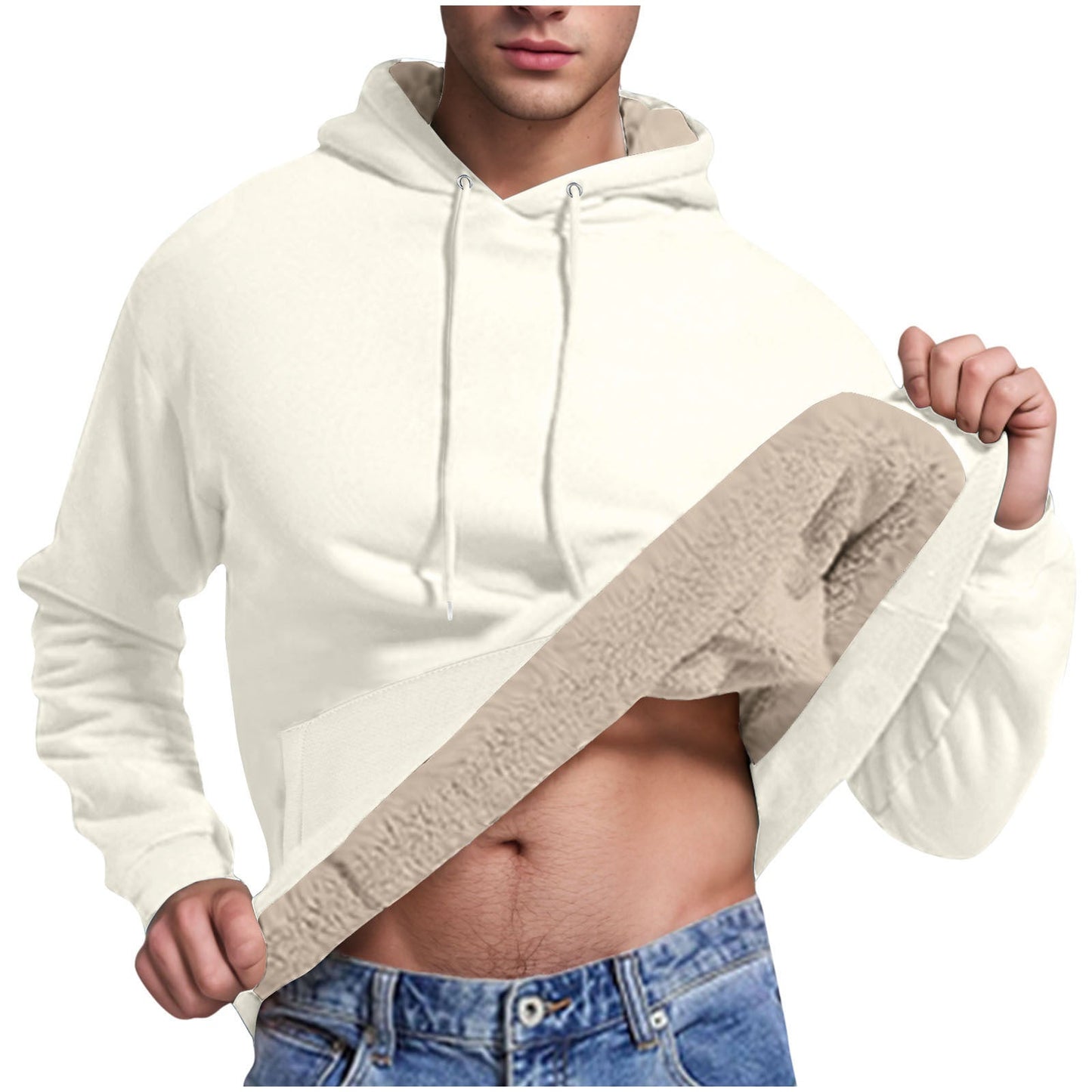 Herren Fleece-Kapuzenpullover mit innenliegendem Kuschelfutter Krohn-e