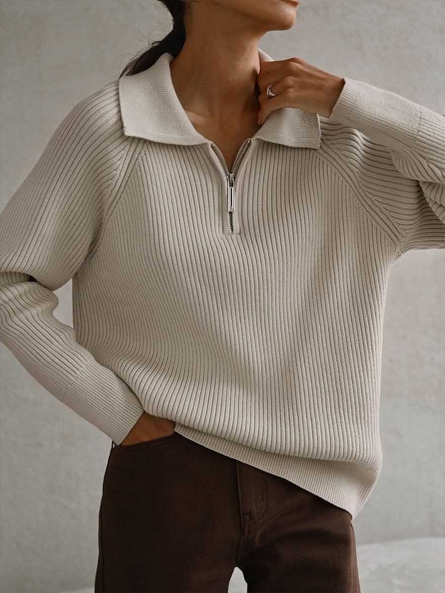 KROHN-E Damen Strickpullover Langarm Relaxed Fit Leicht