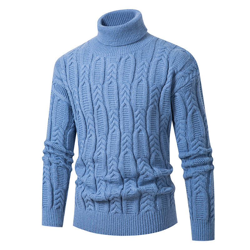 Herren Hochwertiger Rollkragenpullover mit Strukturmuster Krohn-e