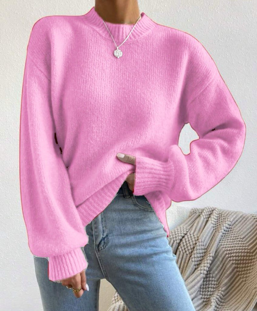 Damen Modischer Pullover mit hochgeschlossenem Ausschnitt und strukturiertem Strick Krohn-e