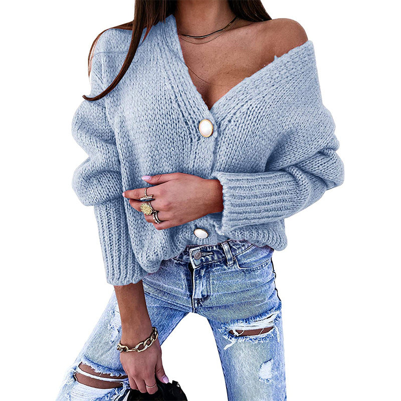 Damen Strickjacke mit lässigem V-Ausschnitt und feinen Knopfdetails Krohn-e