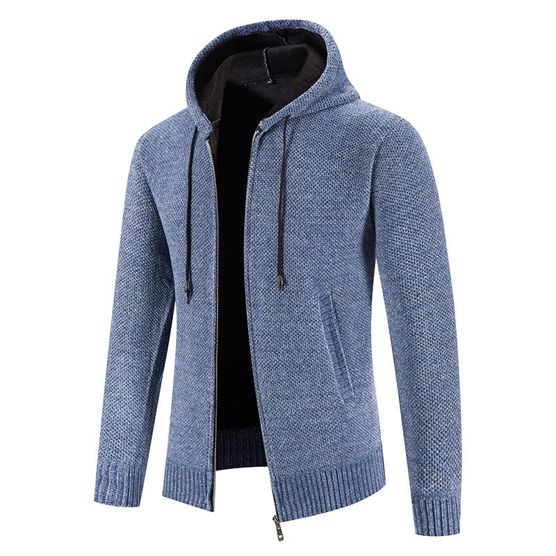 Herren Strickjacke mit Kapuze und strukturiertem Design Krohn-e