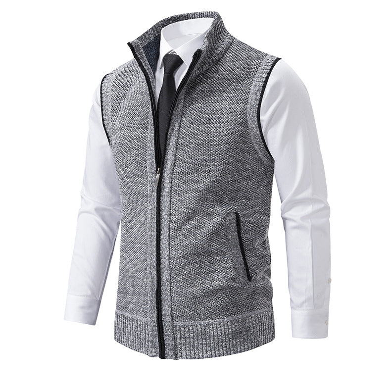 Herren Strickweste mit Reißverschluss und strukturiertem Design Krohn-e