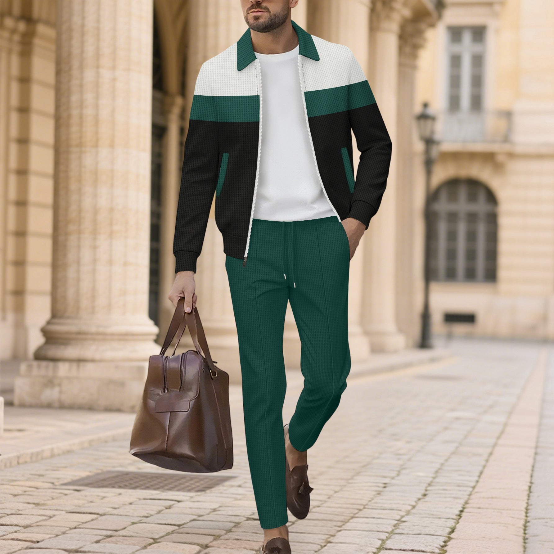 Herren Sportliches Ensemble aus atmungsaktivem Material mit gestepptem Design Krohn-e