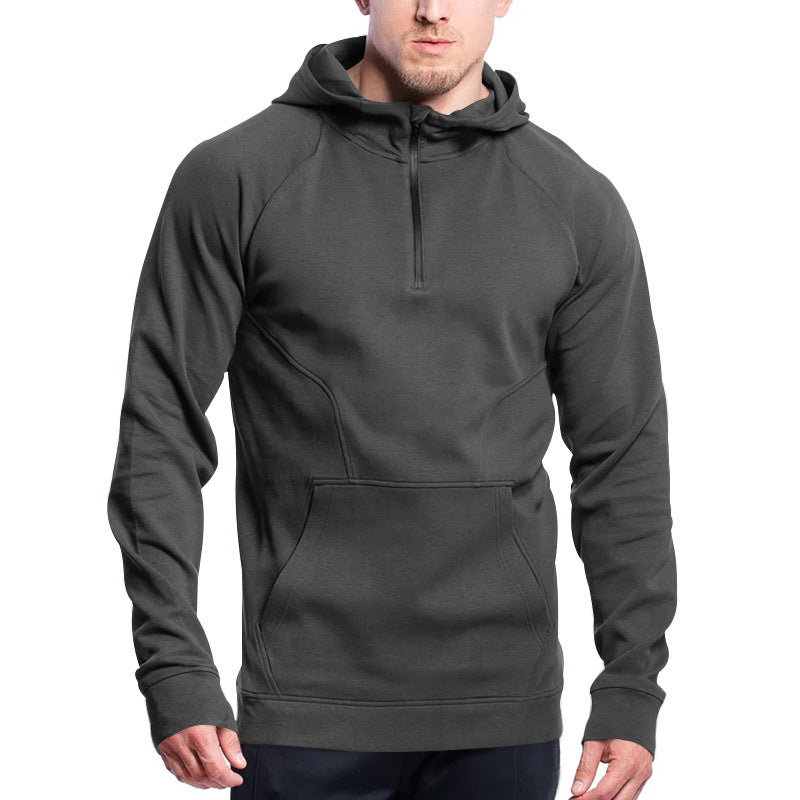 Herren funktioneller Kapuzenpullover mit Reißverschluss und praktischer Kängurutasche Krohn-e