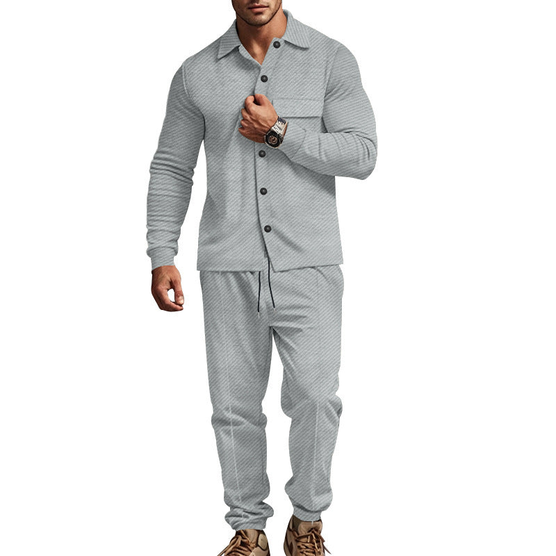 Herren modisches Zweiteiler Freizeitanzug mit strukturiertem Design Krohn-e