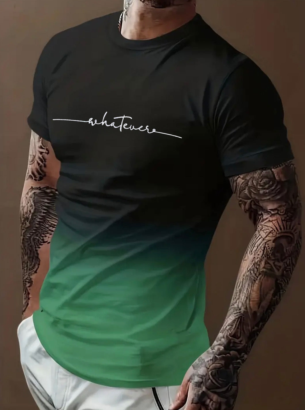 Herren T-Shirt mit modernem Farbverlauf und Palmenstickerei Krohn-e