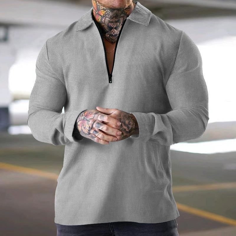 Herren Langarm Shirt mit modernem Reißverschluss Krohn-e