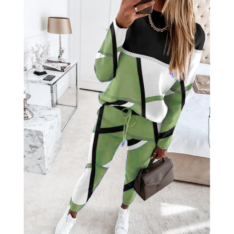 Damen trendy Sweatanzug mit grafischem Muster Krohn-e