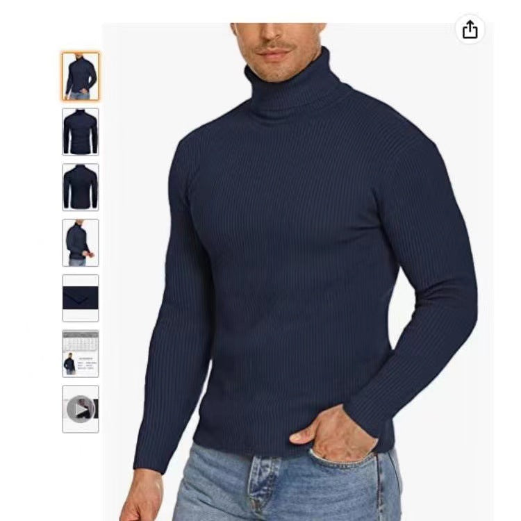 Herren Stehkragen Pullover aus ribbeltem Strick Krohn-e