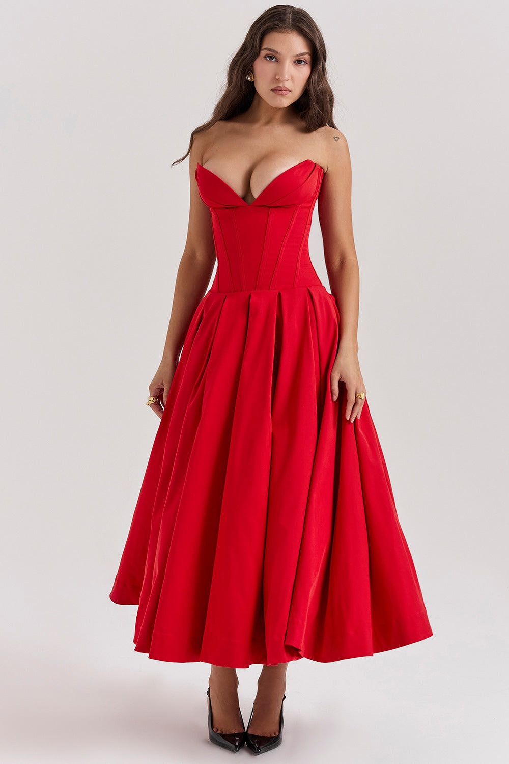 Damen Abendkleid mit taillierter Silhouette und A-linien Schnitt Krohn-e
