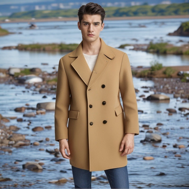 Herren eleganter Doppelt-geknöpfter Wollmantel Krohn-e