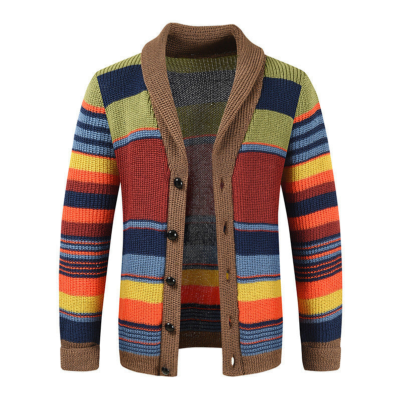 Damen Strickjacke mit farbenfrohem Muster und modernem Schalkragen Krohn-e