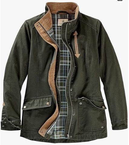 Damen lässige Utility-Jacke mit Karo-Innenfutter Krohn-e