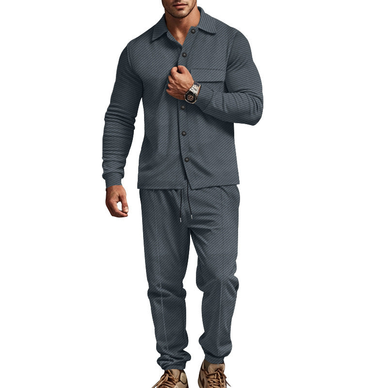 Herren modisches Zweiteiler Freizeitanzug mit strukturiertem Design Krohn-e