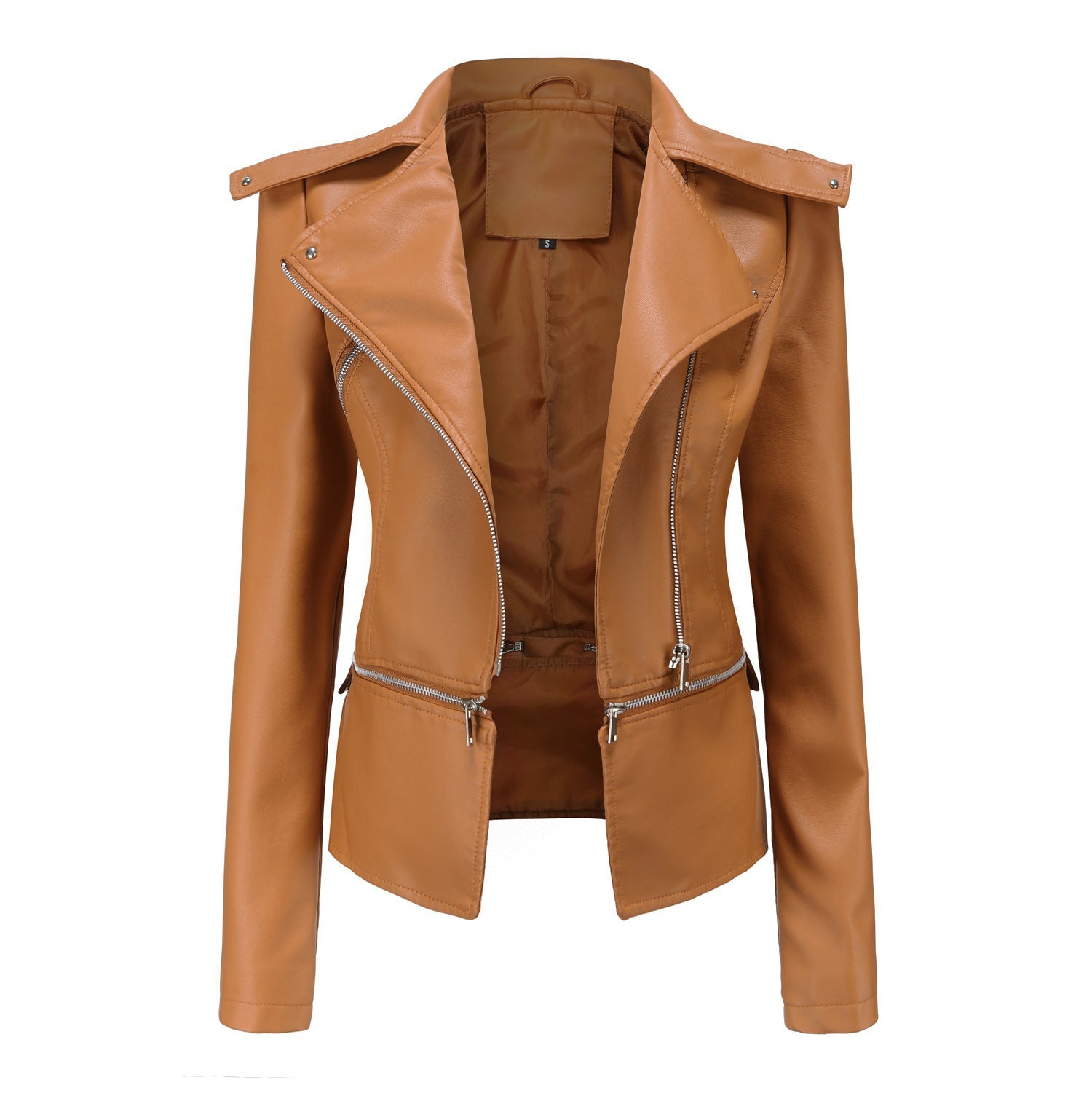 Damen stylische Bikerjacke mit asymmetrischem Reißverschluss und eingenähten Taschen Krohn-e